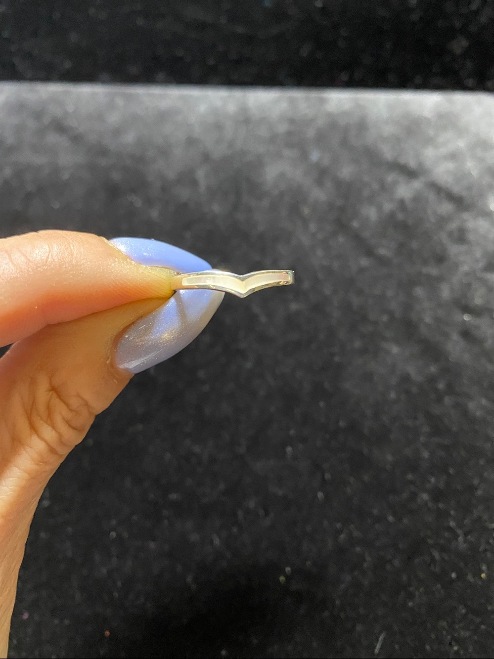 .925 Mother of Pearl V Shape Sterling Dainty Ring